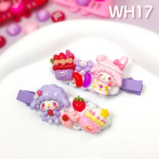 ホイップデコ もこもこホイップヘアピン 2個セット ハンドメイド【 WH17 】(ヘアアクセサリー)