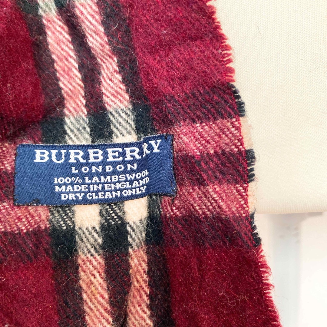 BURBERRY(バーバリー)のBurberry バーバリー　マフラー　ストール　ノバチェック　ウール　赤色 レディースのファッション小物(マフラー/ショール)の商品写真