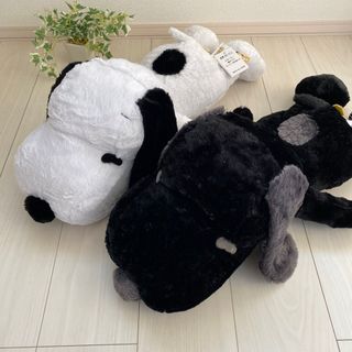 SNOOPY - スヌーピー　寝そべり　スーパーBIG ぬいぐるみ　白黒　セット