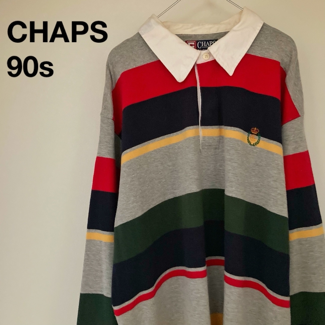 CHAPS(チャップス)の90s CHAPS チャップス マルチボーダーポロシャツ ラガーシャツ  メンズのトップス(ポロシャツ)の商品写真