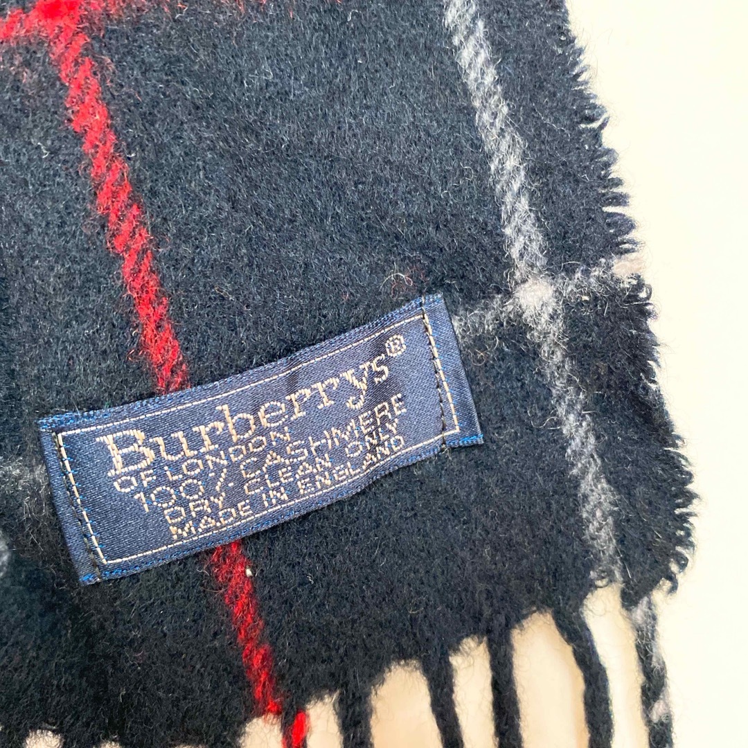 BURBERRY(バーバリー)のBurberrys バーバリー　マフラー　チェック　ストール　カシミヤ　ネイビー レディースのファッション小物(マフラー/ショール)の商品写真