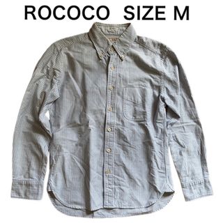 ロココ(ROCOCO)のROCOCO ロココ 長袖 ボタンダウンシャツ ストライプ 日本製 サイズM(シャツ)