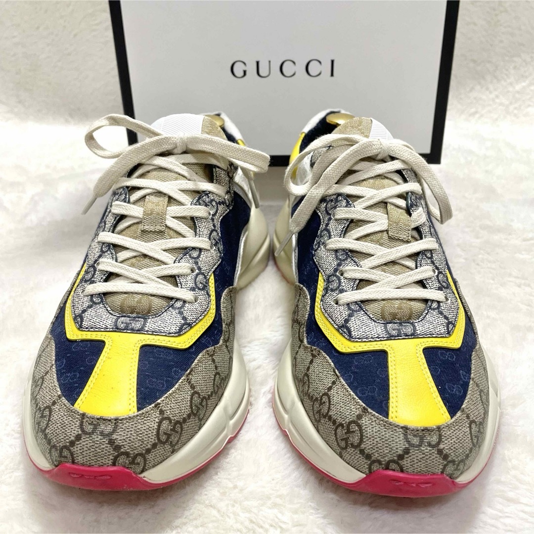 Gucci(グッチ)の箱付き GUCCI グッチ ライトンスニーカー GGキャンバス サイズ9 メンズの靴/シューズ(スニーカー)の商品写真