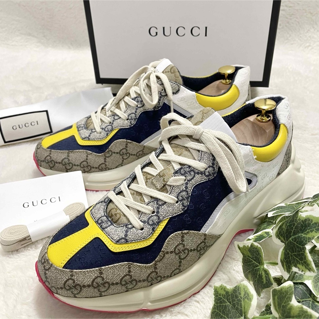 Gucci(グッチ)の箱付き GUCCI グッチ ライトンスニーカー GGキャンバス サイズ9 メンズの靴/シューズ(スニーカー)の商品写真