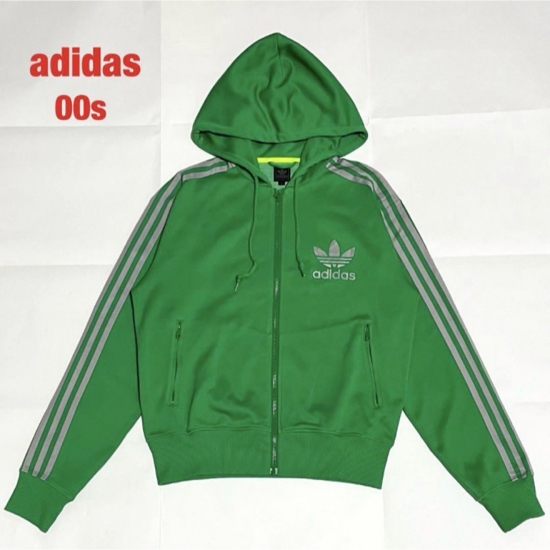 adidas(アディダス)のadidas　アディダス　トラックパーカー　3本ライン　ビッグロゴ　00s メンズのトップス(パーカー)の商品写真