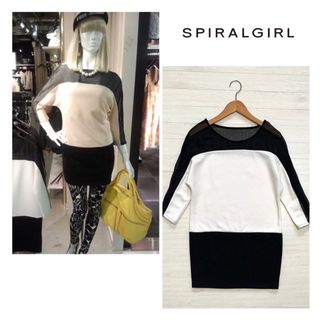 グレイル(GRL)の✨タイムセール中✨ SPIRAL GIRL バイカラー シースルー ワンピース(ミニワンピース)