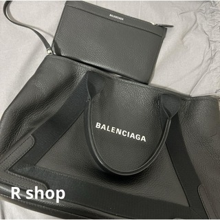 Balenciaga - バレンシアガ ネイビーカバスS ブラックレザー