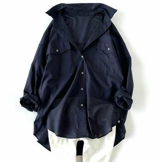 【美品】ガリャルダガランテ コットンローンシャツ 2way カシュクール 紺