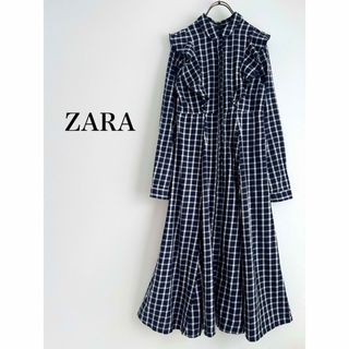 ザラ(ZARA)のZARA チェックロングシャツワンピース(ロングワンピース/マキシワンピース)