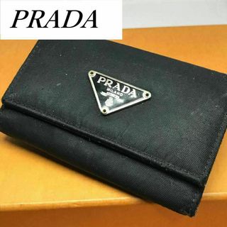 プラダ(PRADA)の★ PRADA プラダ★ キーケース 三角ロゴ ナイロン レザー ブラック(キーケース)