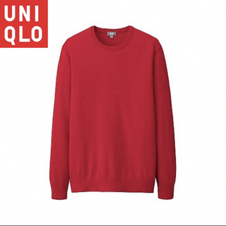 ユニクロ(UNIQLO)のユニクロ UNIQLO 薄手 コットンカシミヤクルーネックセーター(ニット/セーター)