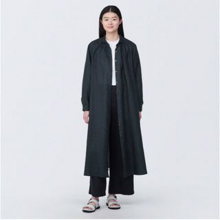 MUJI (無印良品) - 無印リネン洗いざらし長袖シャツワンピース新品未使用