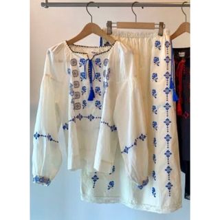 【美品】BEAMS BOY trepied 別注 刺繍ブラウス&スカート セット