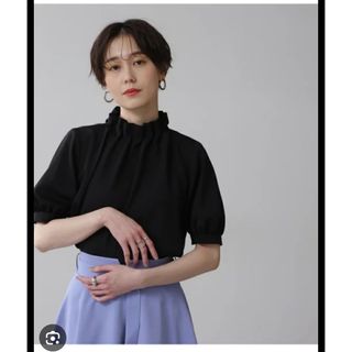 N.Natural beauty basic - 処分価格　ペーパーバック5部袖ブラウス　ブラック