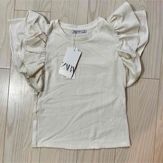 ザラ(ZARA)の【ZARA】新品未使用  フリル トップス(シャツ/ブラウス(半袖/袖なし))