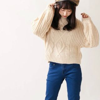 WEGO - 【WEGO】ロービングケーブルニット