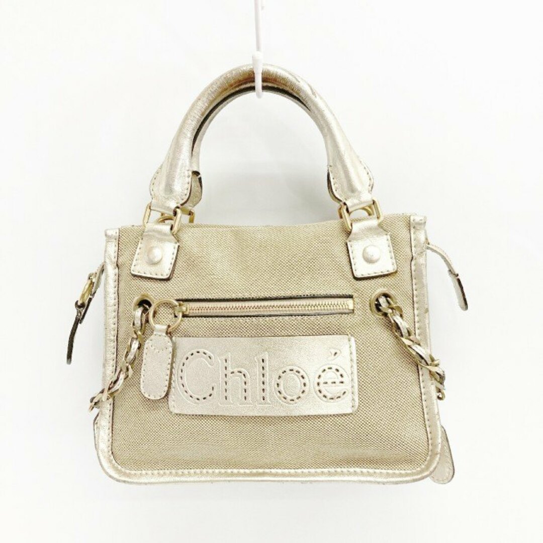 Chloe(クロエ)の★Chloe クロエ チェーンデザイン ハンドバッグ ゴールド ※スレ・汚れあり レディースのバッグ(ハンドバッグ)の商品写真