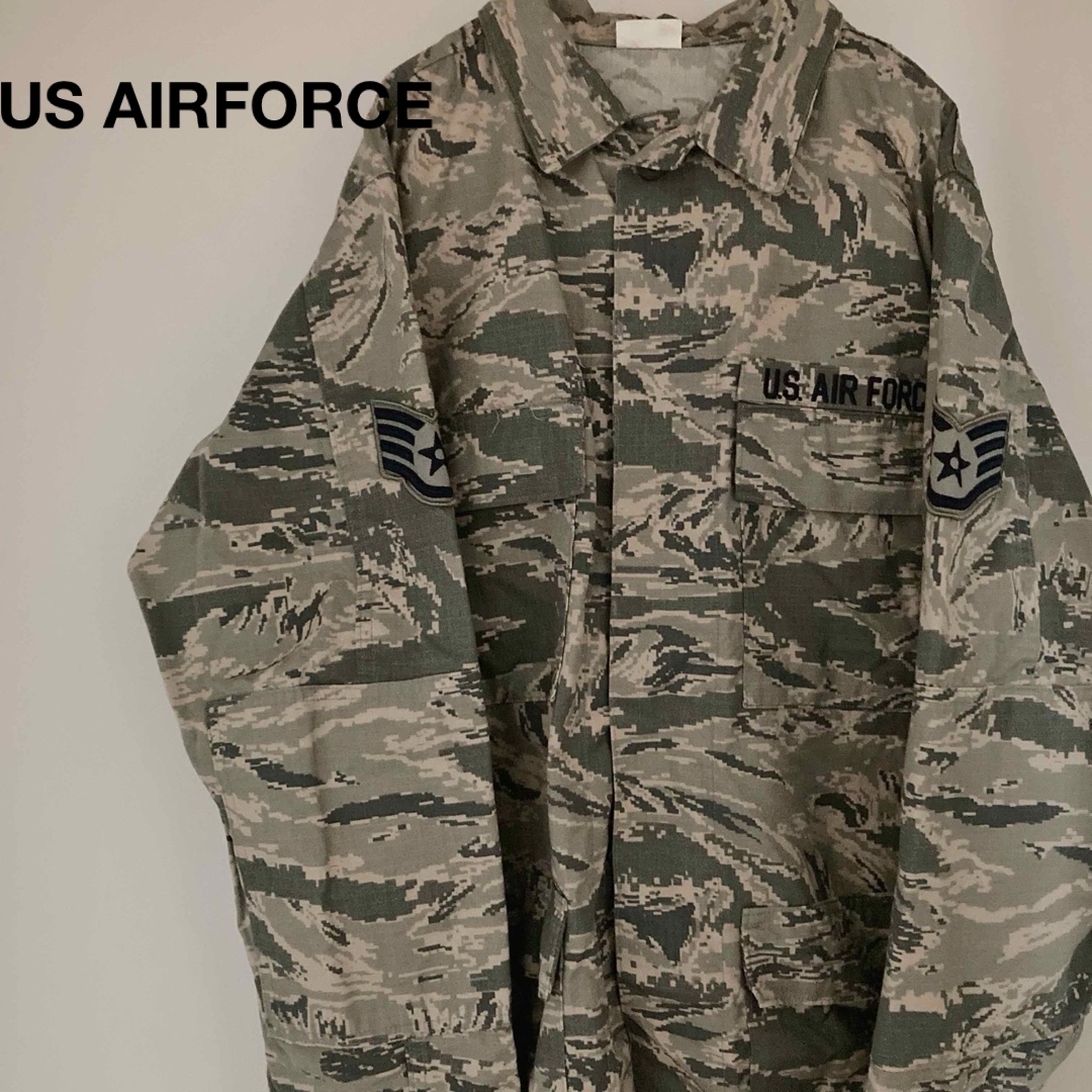 US AIRFORCE ミリタリージャケット カバーオール カモ 刺繍ワッペン メンズのジャケット/アウター(ミリタリージャケット)の商品写真