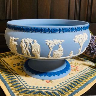 WEDGWOOD - ウェッジウッド　ジャスパー　コンポート　ペールブルー　イギリス食器　丸皿