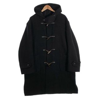 VAN JAC ヴァン ウール ダッフルコート ロング ブラック Size L(ダッフルコート)