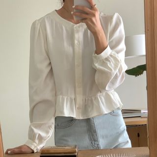 ディーホリック(dholic)のペプラムパフブラウス オフィス h&m zara 韓国 gu grl ユニクロ(シャツ/ブラウス(長袖/七分))