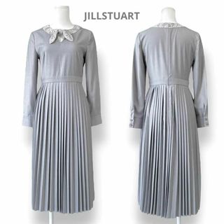 ジルスチュアート(JILLSTUART)のジルスチュアート レースリボンプリーツワンピース クラシカル グレー(ロングワンピース/マキシワンピース)