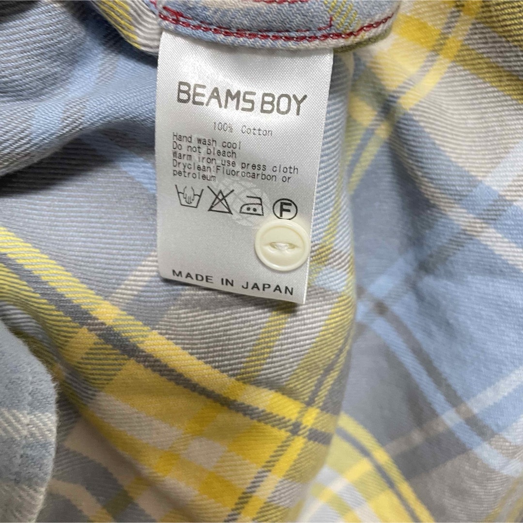 BEAMS BOY(ビームスボーイ)のビームスボーイ ネルチェックシャツワンピース　イエロー レディースのトップス(シャツ/ブラウス(長袖/七分))の商品写真