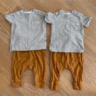 H&M 4-6M セットアップ 双子 2着セット