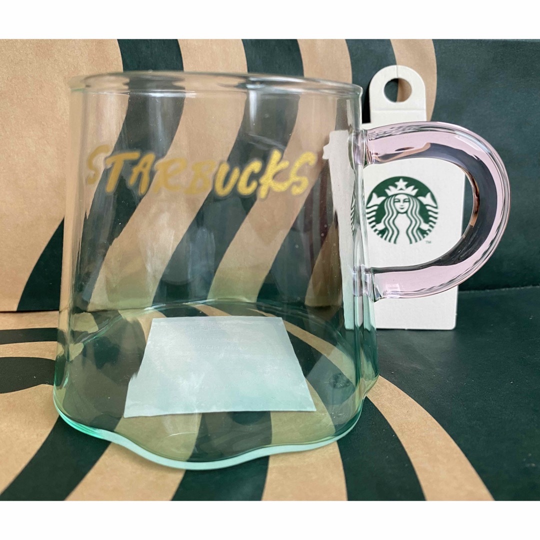 Starbucks Coffee(スターバックスコーヒー)のスターバックス　耐熱グラスマグ富士山ブルーグリーン296ml  マグカップ インテリア/住まい/日用品のキッチン/食器(グラス/カップ)の商品写真