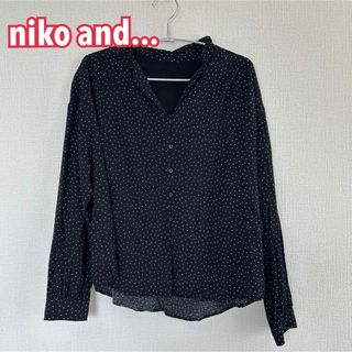 niko and... - ニコアンド 長袖シャツ ドット レディース ブラック トップス 春物 薄手　M