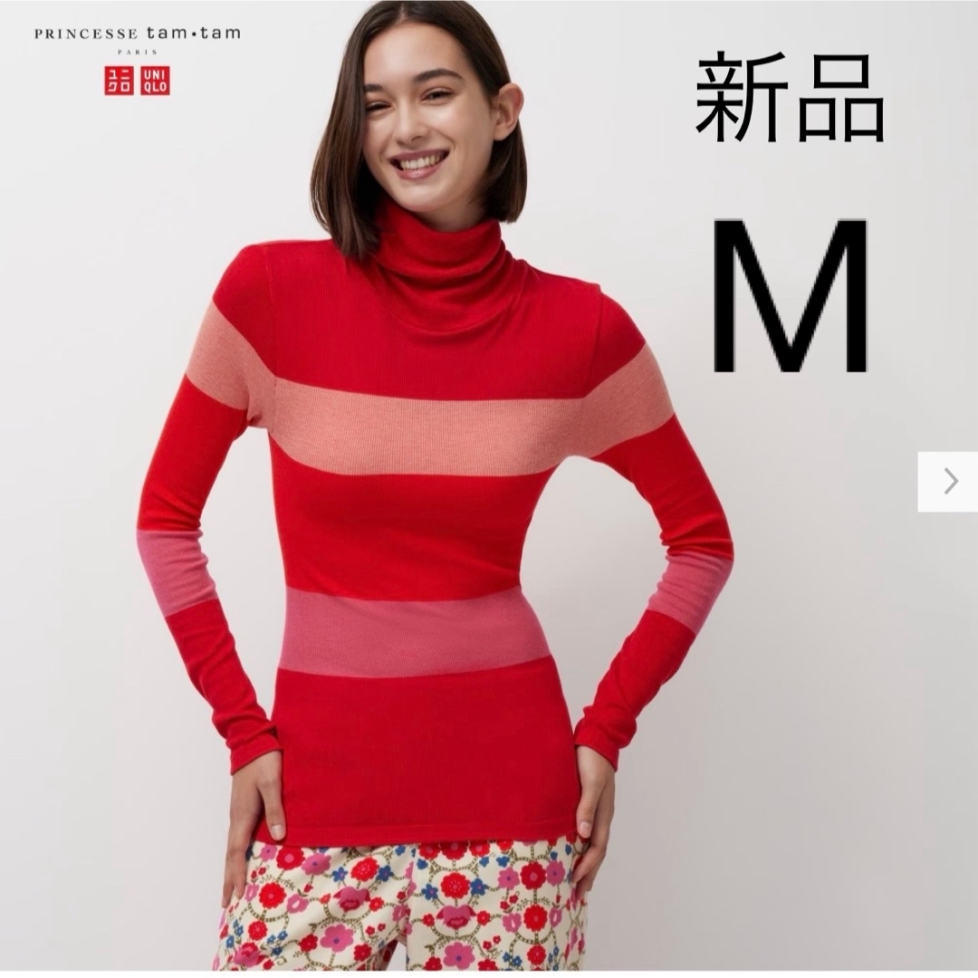 UNIQLO(ユニクロ)のユニクロ　極暖ヒートテックシームレスリブタートルネックT プリンセスタムタム　M レディースの下着/アンダーウェア(アンダーシャツ/防寒インナー)の商品写真