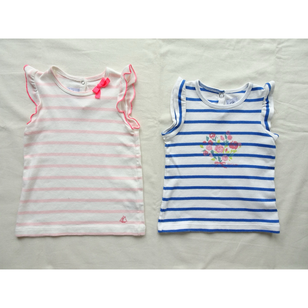 PETIT BATEAU(プチバトー)のPETIT BATEAU★プチバトー★トップス★2枚セット★12m★74cm キッズ/ベビー/マタニティのベビー服(~85cm)(シャツ/カットソー)の商品写真