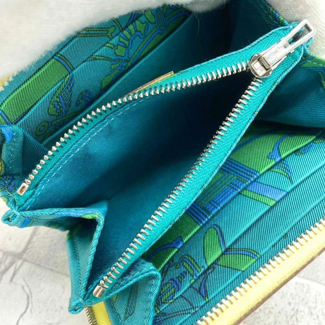 Hermes(エルメス)のエルメス クリケット ヴォーエプソン シルクイン コンパクト 財布 イエロー レディースのファッション小物(財布)の商品写真
