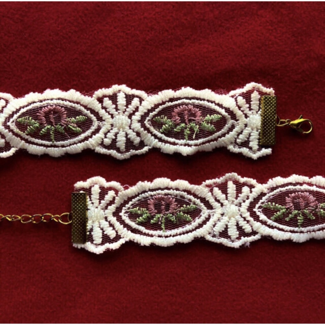 Lochie(ロキエ)のラス1 ୨୧ Vintage rétro rose lace choker ハンドメイドのアクセサリー(ネックレス)の商品写真