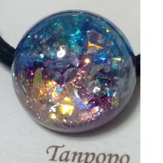 ヘアゴム ハンドメイド レジン★ ぷっくり ドーム型 キラキラ カラフル 宇宙B(ヘアアクセサリー)