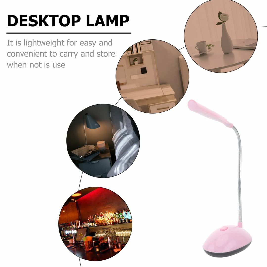 【色: ピンク】テーブルランプ LED電気スタンド 卓上ライト 電池式 スタンド インテリア/住まい/日用品のライト/照明/LED(その他)の商品写真