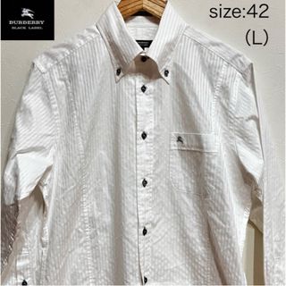 【複数割】バーバリーBURBERRY BLACK LABEL 長袖ワイシャツ白L