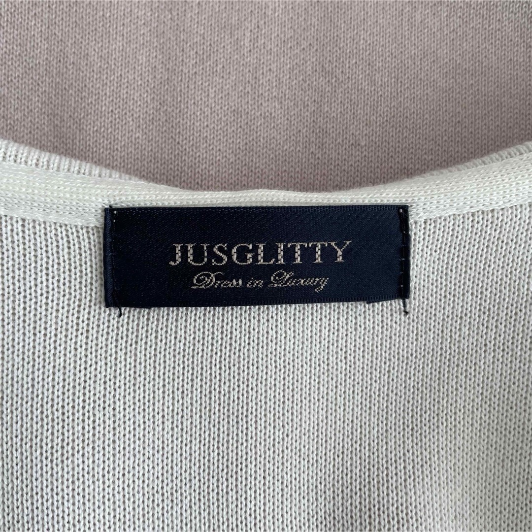 JUSGLITTY(ジャスグリッティー)のJUSGLITTY フードコーディガン レディースのジャケット/アウター(ニットコート)の商品写真