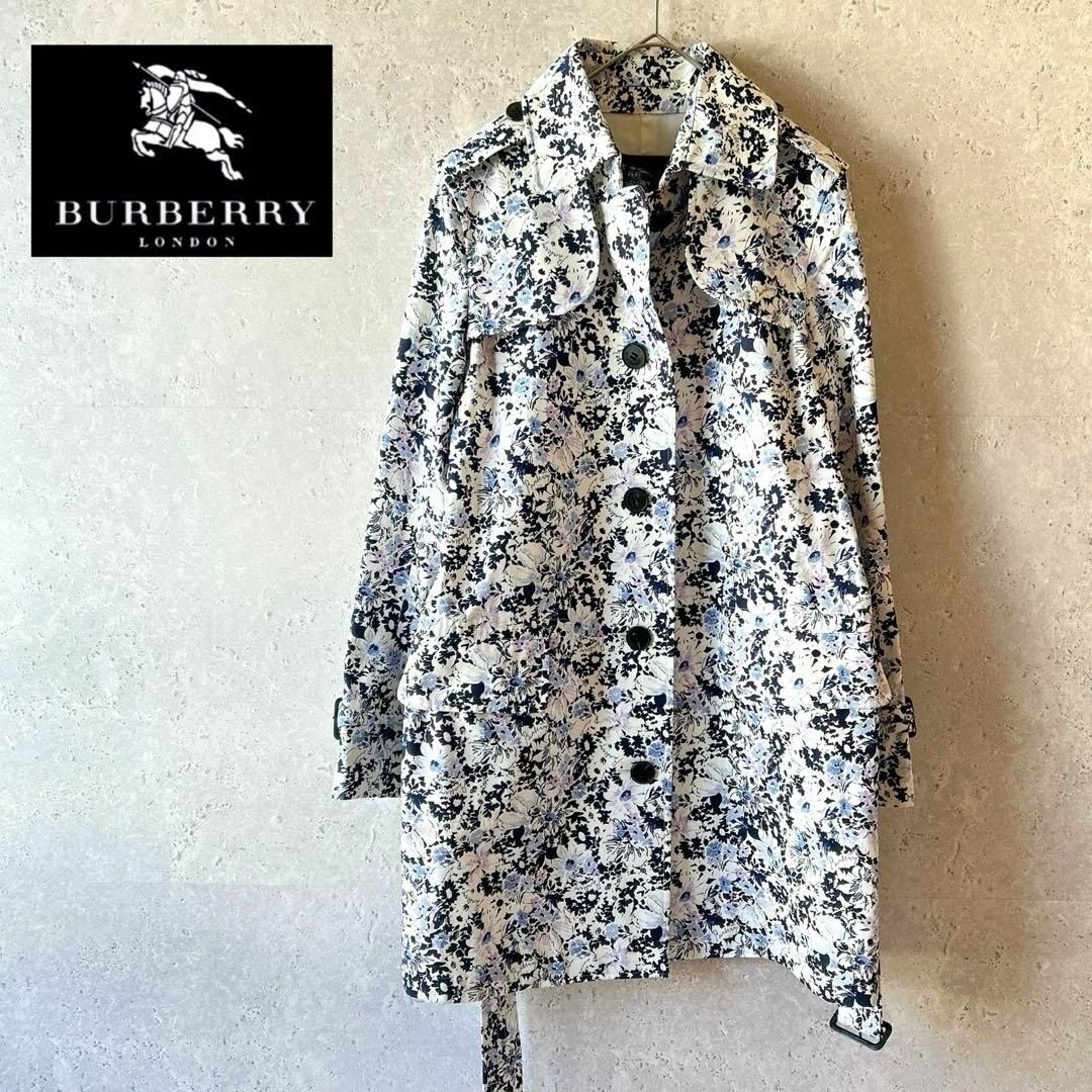 BURBERRY(バーバリー)の極美品✨バーバリーロンドン✨花柄 ステンカラートレンチコート  38 レディースのジャケット/アウター(スプリングコート)の商品写真