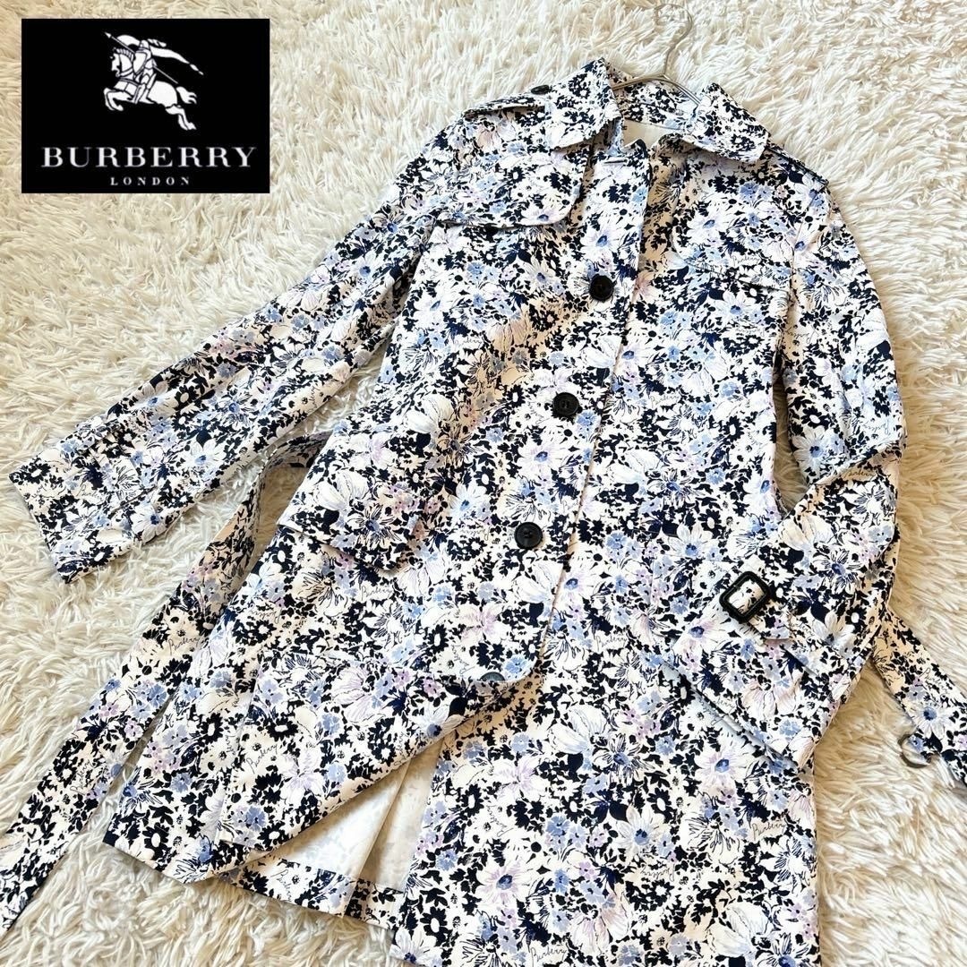 BURBERRY(バーバリー)の極美品✨バーバリーロンドン✨花柄 ステンカラートレンチコート  38 レディースのジャケット/アウター(スプリングコート)の商品写真