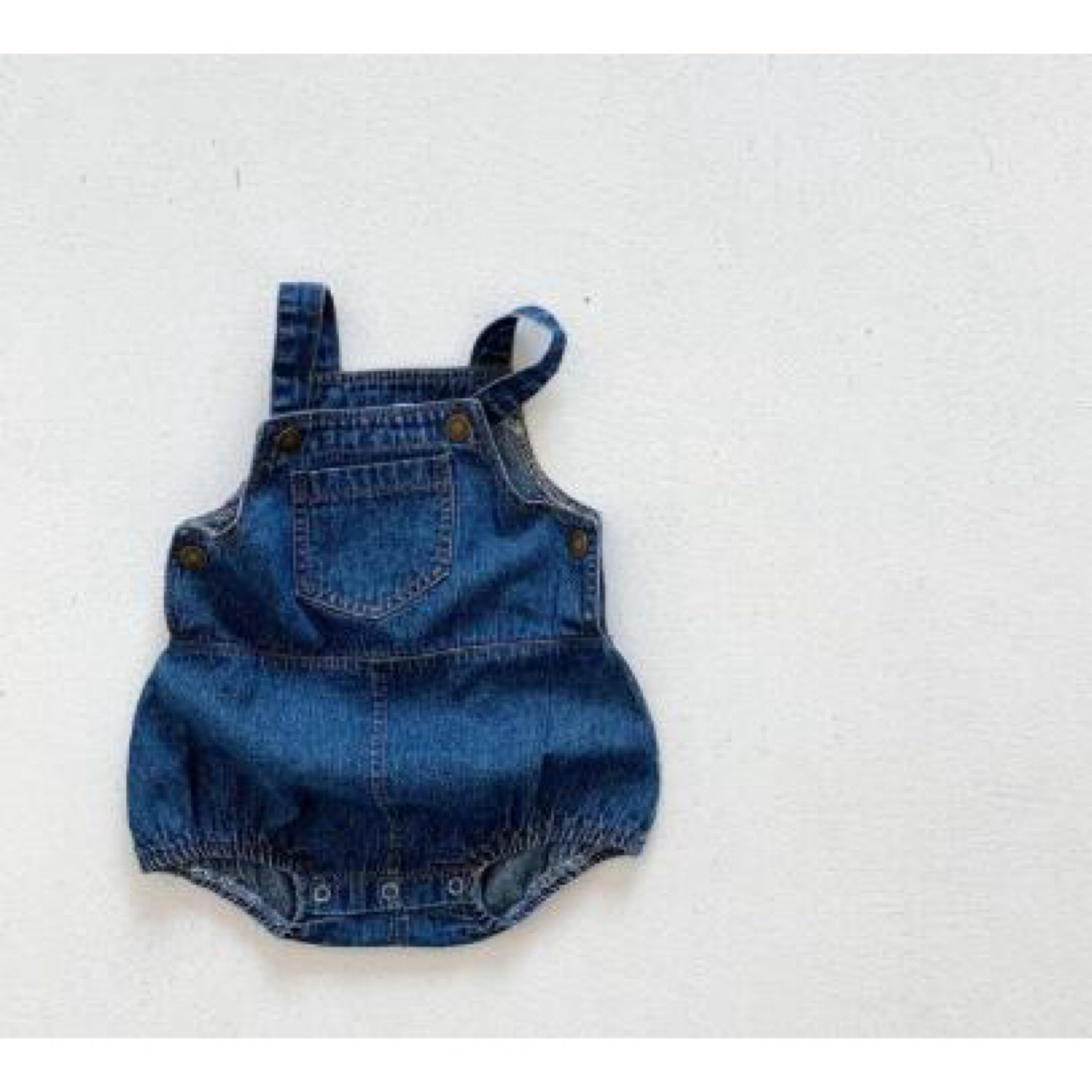 denim rompers キッズ/ベビー/マタニティのベビー服(~85cm)(ロンパース)の商品写真