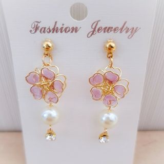 233# ピアス ハンドメイド フラワー レジン 桜(ピアス)