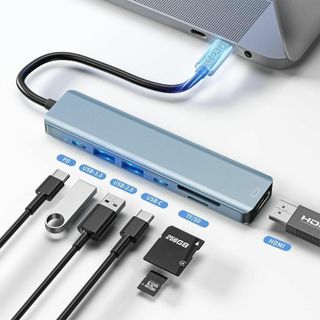 匿名配送✨USB-C ハブ 7-in-1 マルチポート 急速PD充電(PC周辺機器)