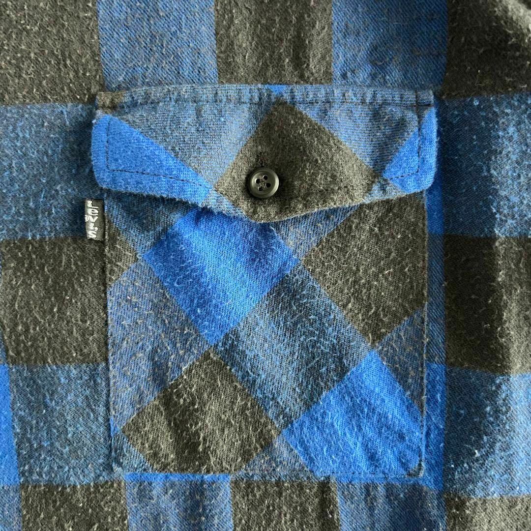 Levi's(リーバイス)のLevi's リーバイス ネルシャツ バッファローチェック ブロック 青黒 XL メンズのトップス(シャツ)の商品写真