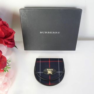 バーバリー(BURBERRY)のs782 バーバリー コインケース チェック柄 ネイビー(その他)