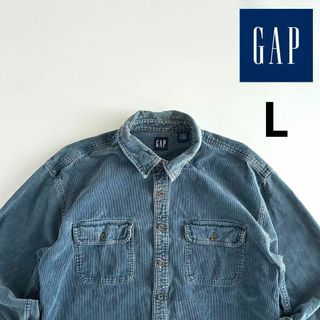 ギャップ(GAP)のOLD GAP ギャップ コーデュロイ 長袖シャツ ブルー ネイビー L(シャツ)