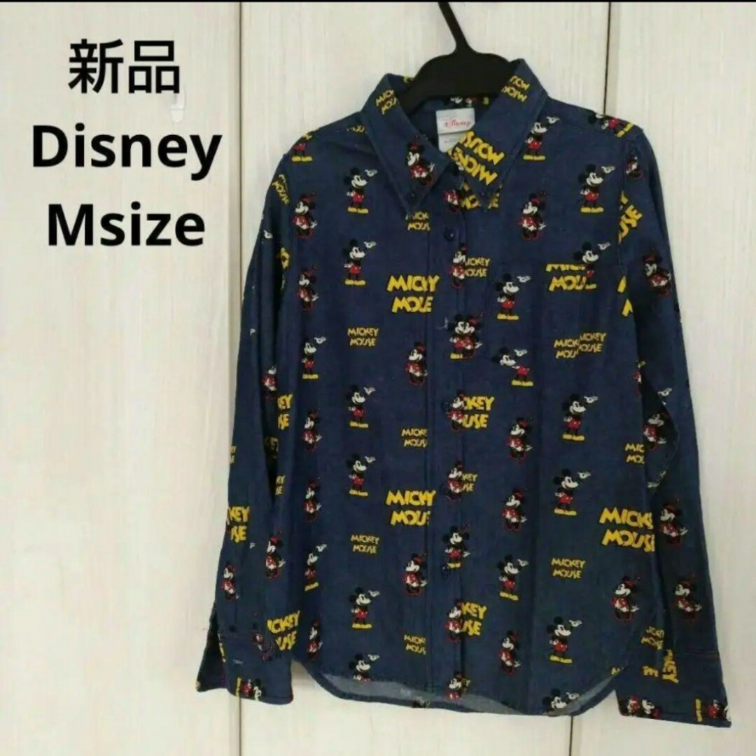 Disney(ディズニー)のDisney☆ミッキー総柄シャツ Mサイズ レディースのトップス(シャツ/ブラウス(長袖/七分))の商品写真