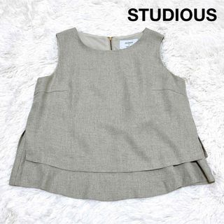 ステュディオス(STUDIOUS)のSTUDIOUS ノースリーブ トップス ベージュ(カットソー(半袖/袖なし))