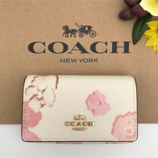 コーチ(COACH)のCOACH ★大人気★ ファイブ リング キーケース フローラル プリント 新品(キーケース)