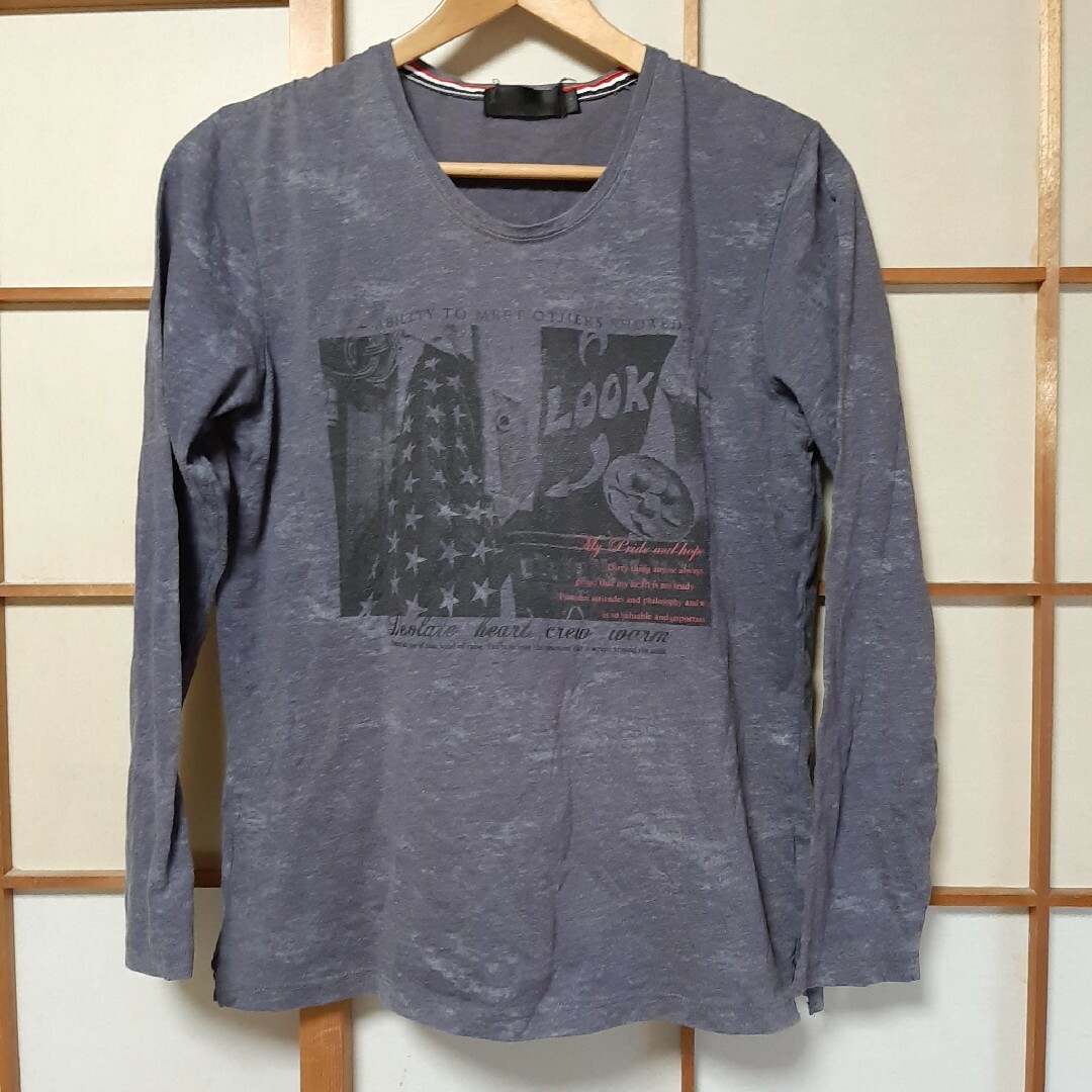 パープル系　長袖TシャツM レディースのトップス(Tシャツ(長袖/七分))の商品写真